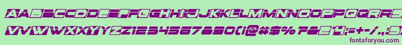 Voxboxlaserital Font – Purple Fonts on Green Background