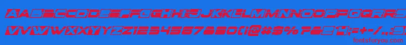 Voxboxlaserital Font – Red Fonts on Blue Background