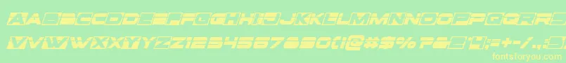 Voxboxlaserital Font – Yellow Fonts on Green Background
