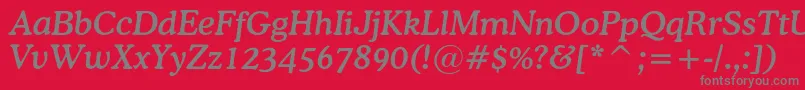 OsvaldmediumcItalic Font – Gray Fonts on Red Background
