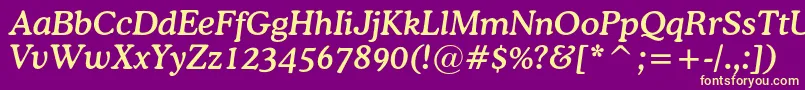 OsvaldmediumcItalic Font – Yellow Fonts on Purple Background