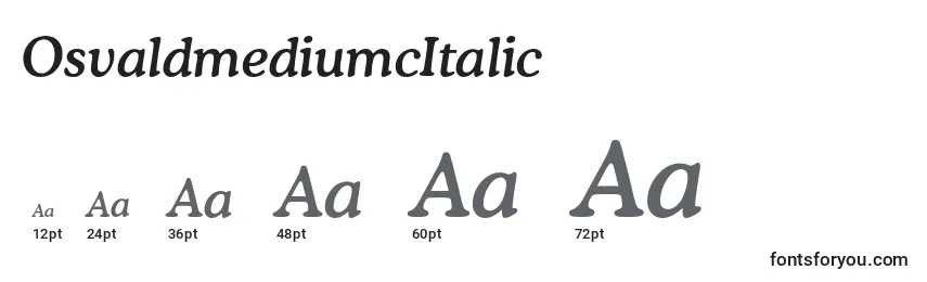 Размеры шрифта OsvaldmediumcItalic