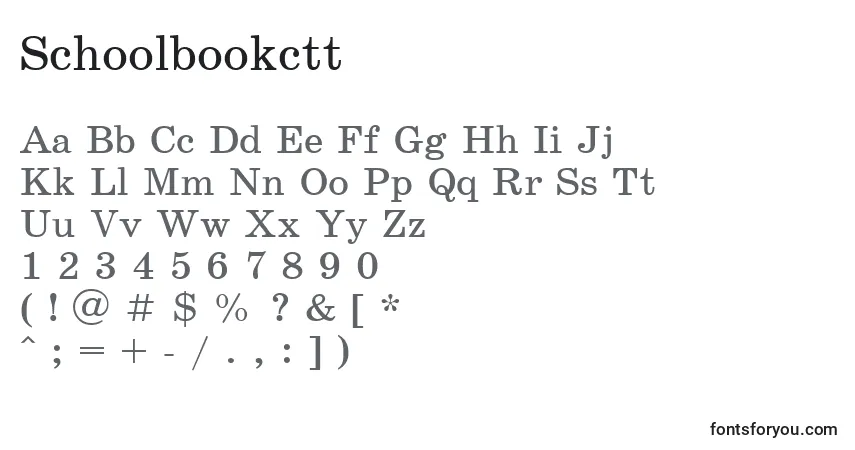 A fonte Schoolbookctt – alfabeto, números, caracteres especiais