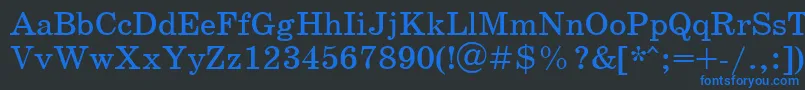 Schoolbookctt Font – Blue Fonts on Black Background