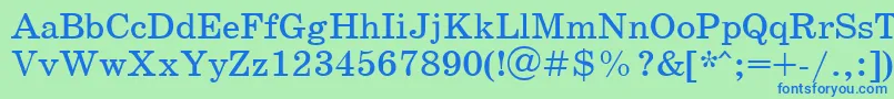 Schoolbookctt Font – Blue Fonts on Green Background