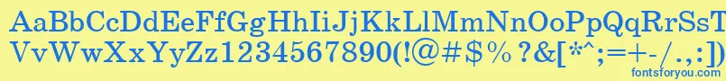 Schoolbookctt Font – Blue Fonts on Yellow Background