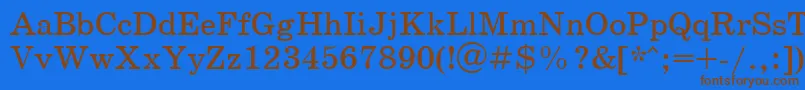Schoolbookctt Font – Brown Fonts on Blue Background