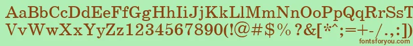Schoolbookctt Font – Brown Fonts on Green Background