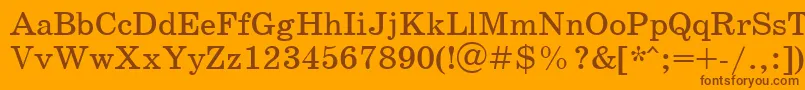 Schoolbookctt Font – Brown Fonts on Orange Background