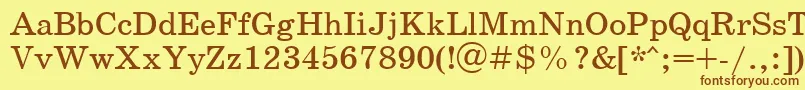 Schoolbookctt Font – Brown Fonts on Yellow Background