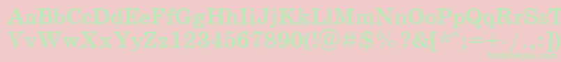 Schoolbookctt Font – Green Fonts on Pink Background