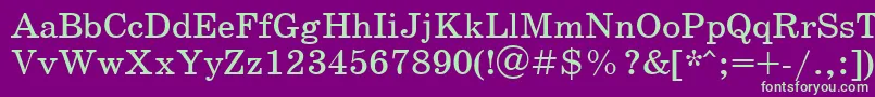 Schoolbookctt Font – Green Fonts on Purple Background