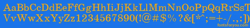 Schoolbookctt Font – Orange Fonts on Blue Background