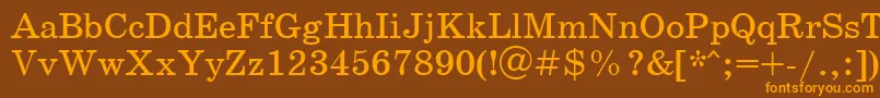 Schoolbookctt Font – Orange Fonts on Brown Background
