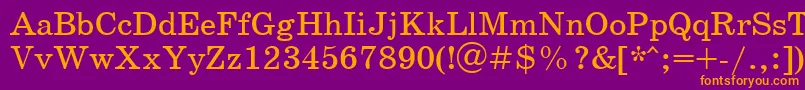 Schoolbookctt Font – Orange Fonts on Purple Background