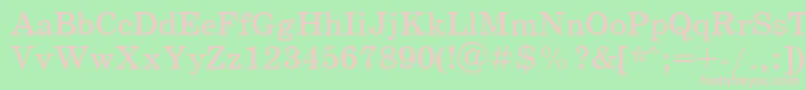 Fonte Schoolbookctt – fontes rosa em um fundo verde