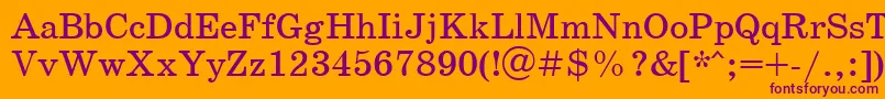 Schoolbookctt Font – Purple Fonts on Orange Background