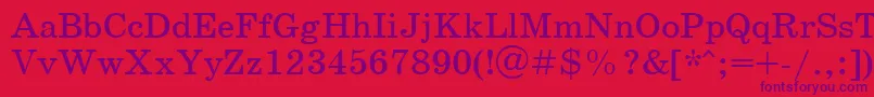 Schoolbookctt Font – Purple Fonts on Red Background