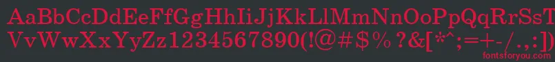 Schoolbookctt Font – Red Fonts on Black Background