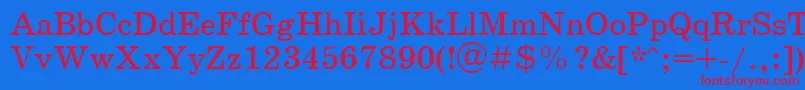 Schoolbookctt Font – Red Fonts on Blue Background