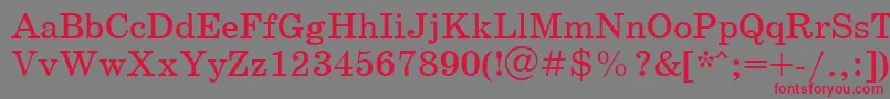 Schoolbookctt Font – Red Fonts on Gray Background