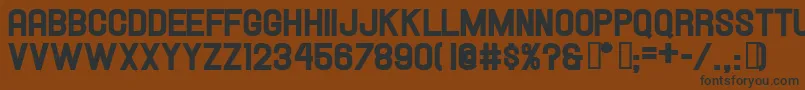フォントHallandaleHeavyJl – 黒い文字が茶色の背景にあります