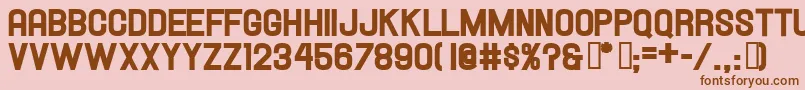 フォントHallandaleHeavyJl – ピンクの背景に茶色のフォント