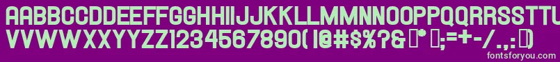 HallandaleHeavyJl-Schriftart – Grüne Schriften auf violettem Hintergrund