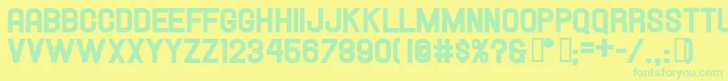 フォントHallandaleHeavyJl – 黄色い背景に緑の文字