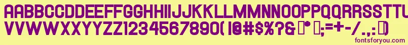 HallandaleHeavyJl Font – Purple Fonts on Yellow Background