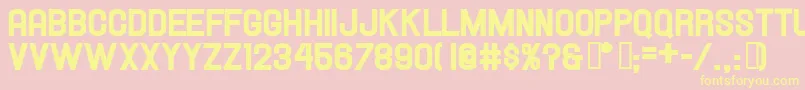 HallandaleHeavyJl-Schriftart – Gelbe Schriften auf rosa Hintergrund