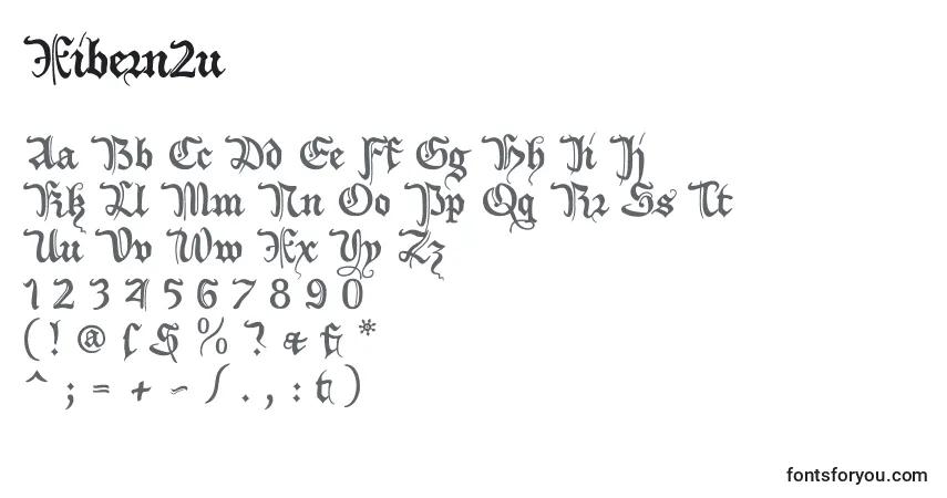 Czcionka Xibern2u – alfabet, cyfry, specjalne znaki
