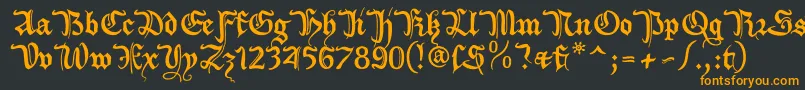 フォントXibern2u – 黒い背景にオレンジの文字