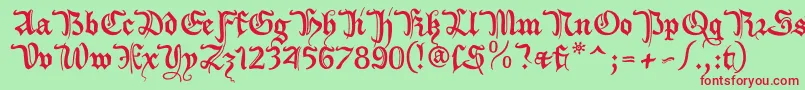 Xibern2u Font – Red Fonts on Green Background
