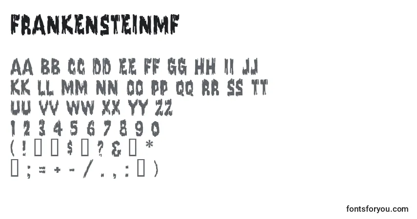 FrankensteinMf-fontti – aakkoset, numerot, erikoismerkit