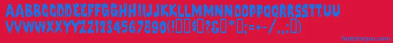 FrankensteinMf Font – Blue Fonts on Red Background
