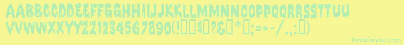 FrankensteinMf Font – Green Fonts on Yellow Background