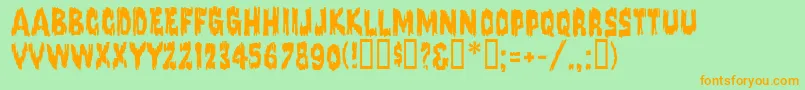 FrankensteinMf Font – Orange Fonts on Green Background