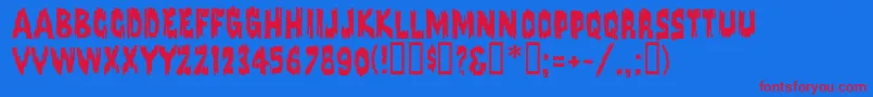FrankensteinMf Font – Red Fonts on Blue Background