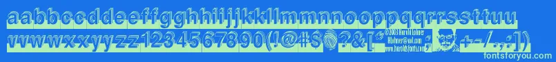 Level ffy Font – Green Fonts on Blue Background