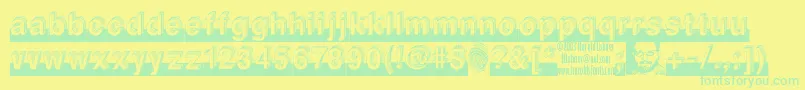 Level ffy Font – Green Fonts on Yellow Background