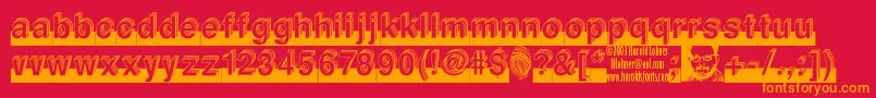 Level ffy Font – Orange Fonts on Red Background