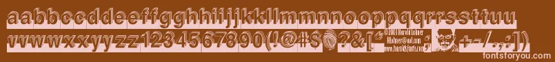 Level ffy-fontti – vaaleanpunaiset fontit ruskealla taustalla