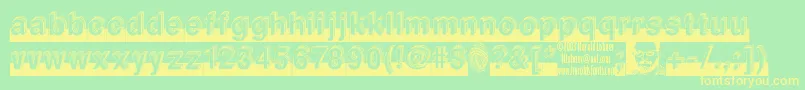 Level ffy Font – Yellow Fonts on Green Background