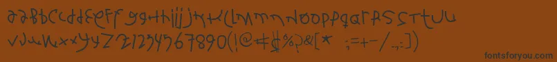 フォントFontsbardeo – 黒い文字が茶色の背景にあります