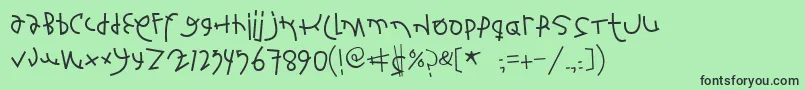 Fontsbardeo Font – Black Fonts on Green Background