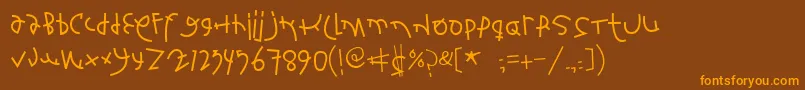 Lisätietoja Fontsbardeo-fontista Fontsbardeo-fontti – oranssit fontit ruskealla taustalla