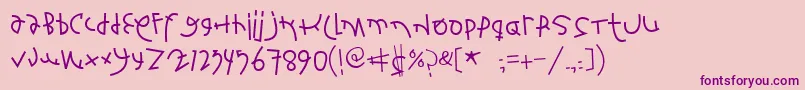 Шрифт Fontsbardeo – фиолетовые шрифты на розовом фоне