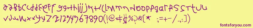 Fontsbardeo Font – Purple Fonts on Yellow Background