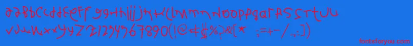 フォントFontsbardeo – 赤い文字の青い背景